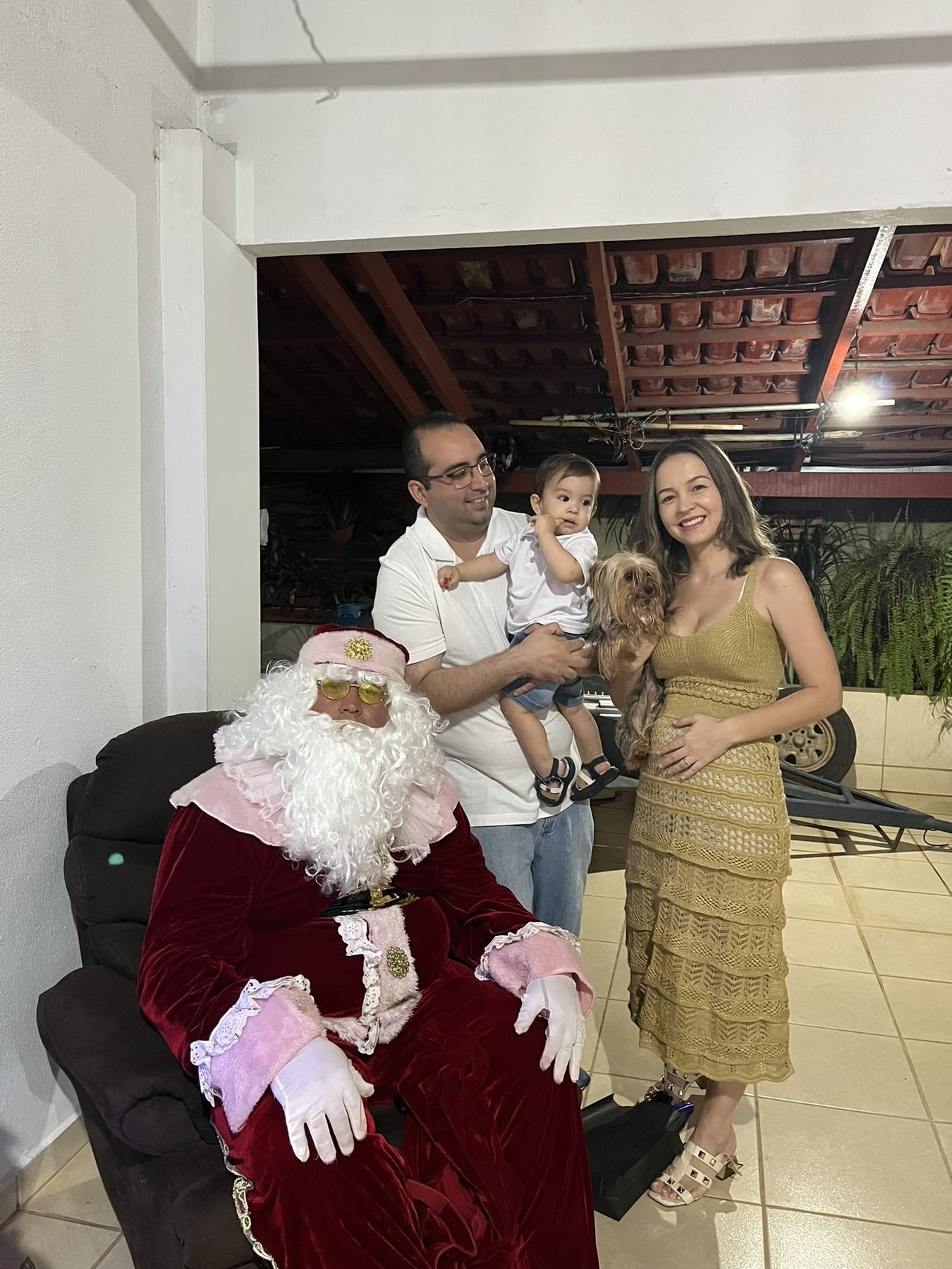 A família com o Papai Noel